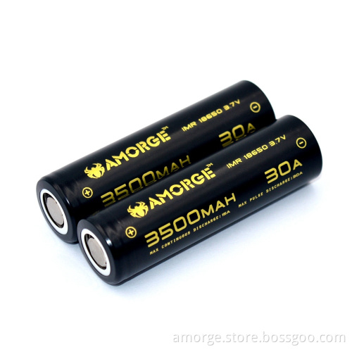 Amorge IMR18650 3.7V 3500mAh 30A High Drain Rechargeable Battery